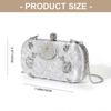 Elegant Floral Embroidered Beaded Bag Evening Bag For Women Lightweight Polyester Multipurpose Shoulder Handbag  Silver