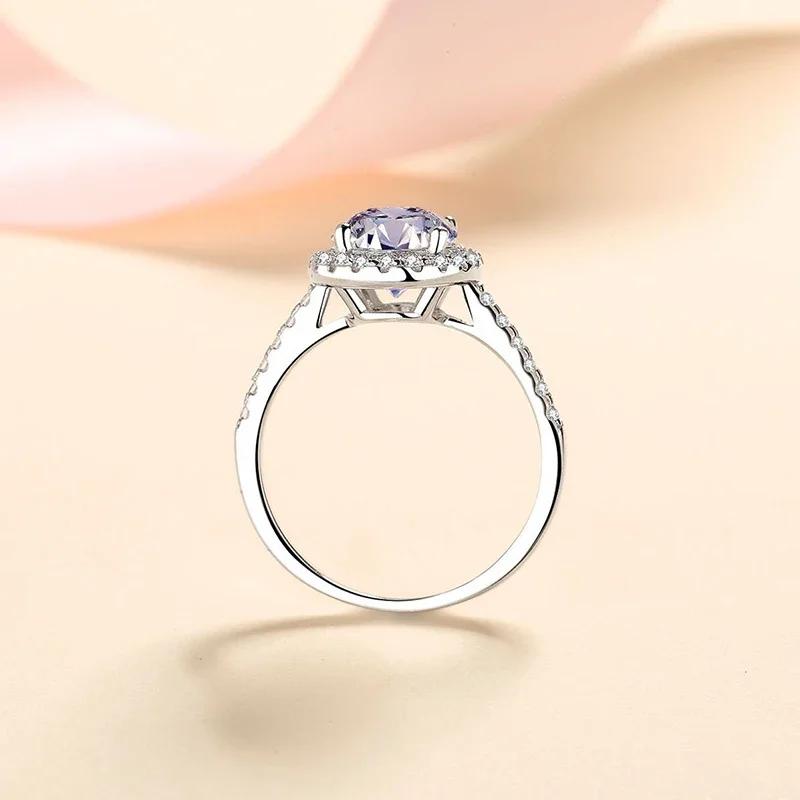 1CT 2CT D VVS1 Oval Cut Moissanite Rings for Women 925 Sterling Silver Lab Dimond Engagement Wedding Party Ring