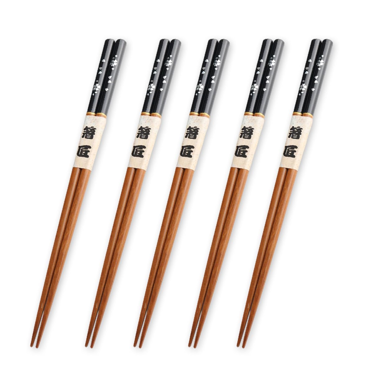 

Wooden Cherry Blossom Set of Current Model J-kitchens Chopsticks, Design, Black, 5, 23.5cm,