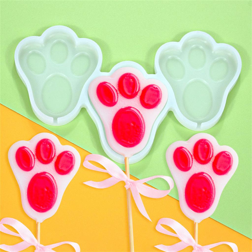 Silicone Lollipop Moulds Silicone Cake Mold Non-stick Animal Paw Shaped Chocolate Mould Candy Molds for Kitchen Baking