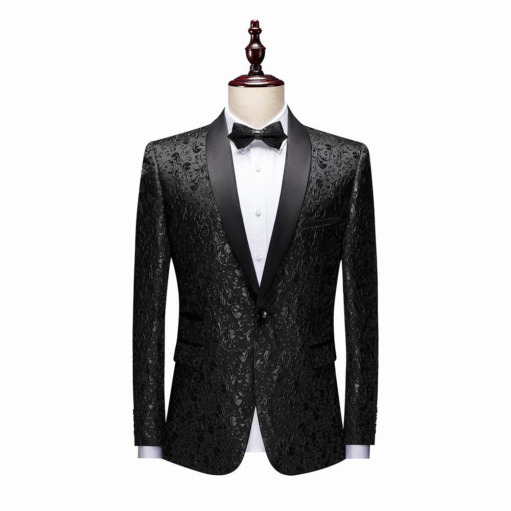 Men's Multi-color Slim Fit Jacquard Tuxedo Jacket for Stage, Wedding, and Banquet