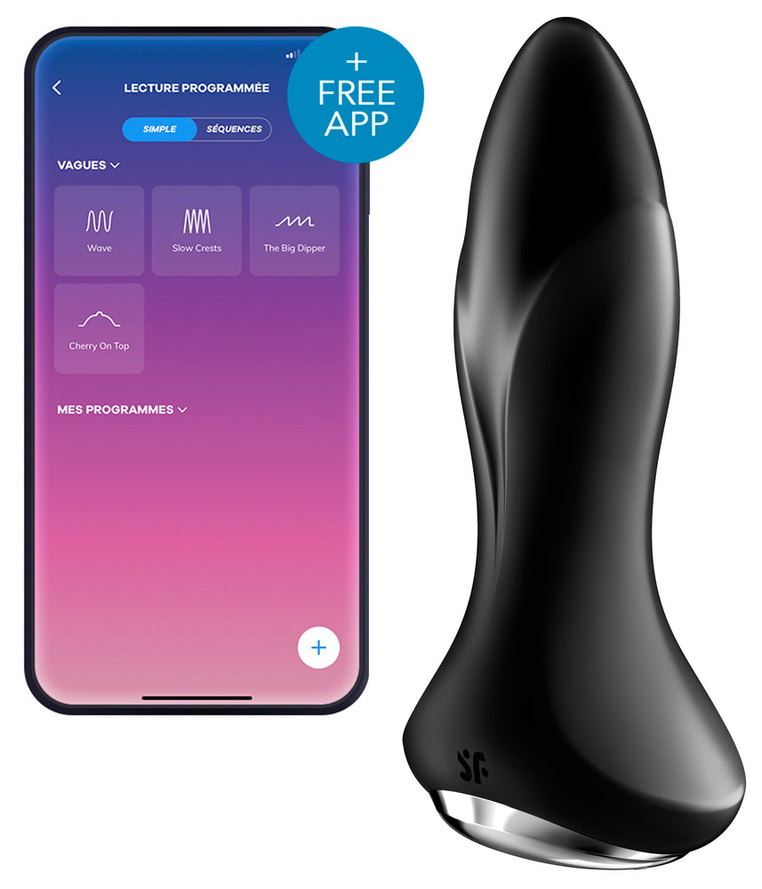 Plug vibrant connecté Rotator Plug Satisfyer 10 x 4cm Noir - Satisfyer - Sextoys Connectés
