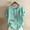 Women's Fashion Cat Letters Prined Short Sleeve T-shirt Loose Cotton Shirt Casual Loose Summer Blouse Tops Plus Size