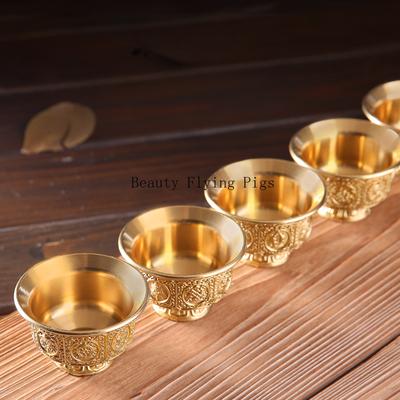 1pc Metal Water Supply Cup Ornament Household Sacrificial Supplies The Cup Offered for Worship Buddha Hall Decoration Metal Cup