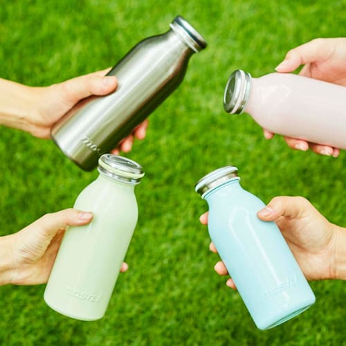 Mosh! DMMB450IV Vacuum Insulated Water Bottle, Screw Top, 0.45L, Ivory