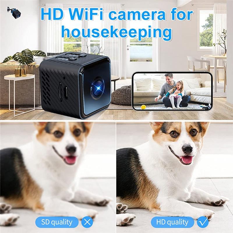 ABBY-1080P HD Mini Wifi Kamera Smart Home Sicherheitskamera Camcorder Nachtsicht Professionelle Bewegungserkennung Tragbar