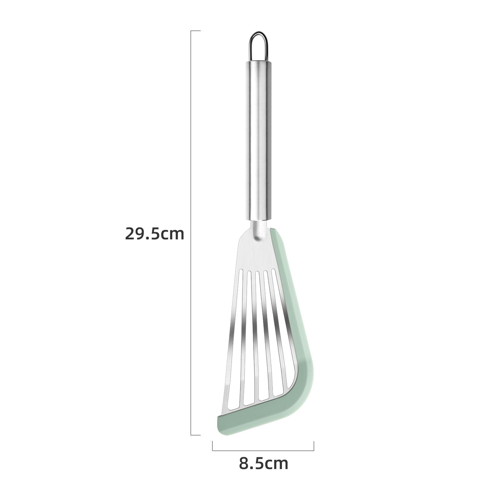 

Multifunctional Silicone Fish Spatula Heat Resistant Slotted Spatula Stainless Steel Cooking Fried Steak Spatula Kitchen зелений
