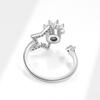 Flower Copper Inlaid Sparkling Rhinestones Rotatable Women'S Engagement Ring Anti-Stress And Anxiety Relife Spinning Ring