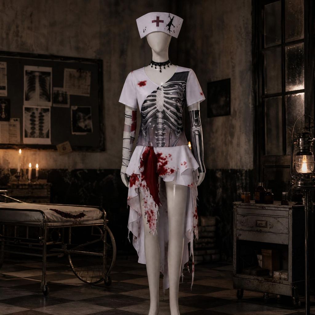 Women's Bloody Halloween Costume for Stage Play and Performance