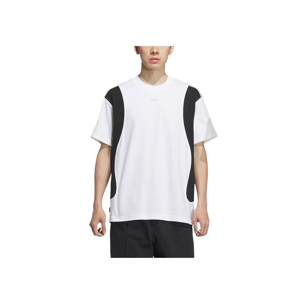 adidas Originals Ss25 Tyshawn Round Neck Loose Fashion Versatile Short Sleeve T-Shirt Unisex Tops White Black KD1873