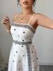 Women's Elegant Off-Shoulder Floral A-Line Long Dress with Spaghetti Straps