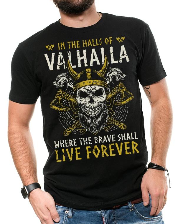 Viking T-T-shirt Viking Warrior T-T-shirts Cool Vikings T-shirt Skull T-T-shirt Valhalla M
