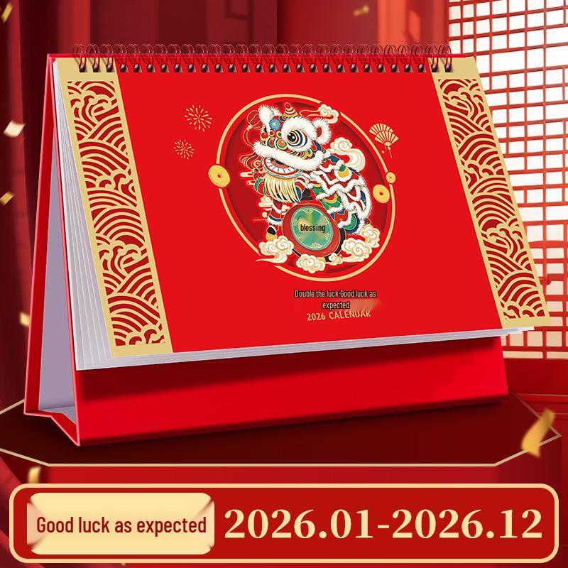 2026 Chinese Red Horse Year Festive Calendar: Hollowed-Out Design, Corporate Gift