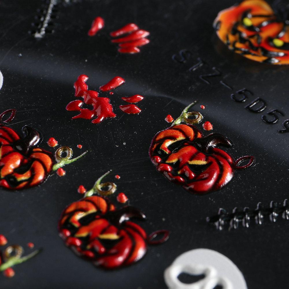 Hot selling nail art stickers ins halloween skull spider bone pumpkin nail sticker nail