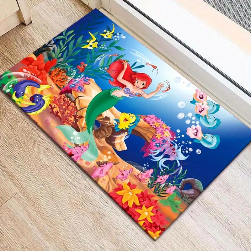 

1pc The Little Mermaid Pattern Area Rug Soft Flannel Floor Mat for Living Room,Office,Bedroom and Carpet,Sofa Coffee Table Floor Mat 60cm by 90cm