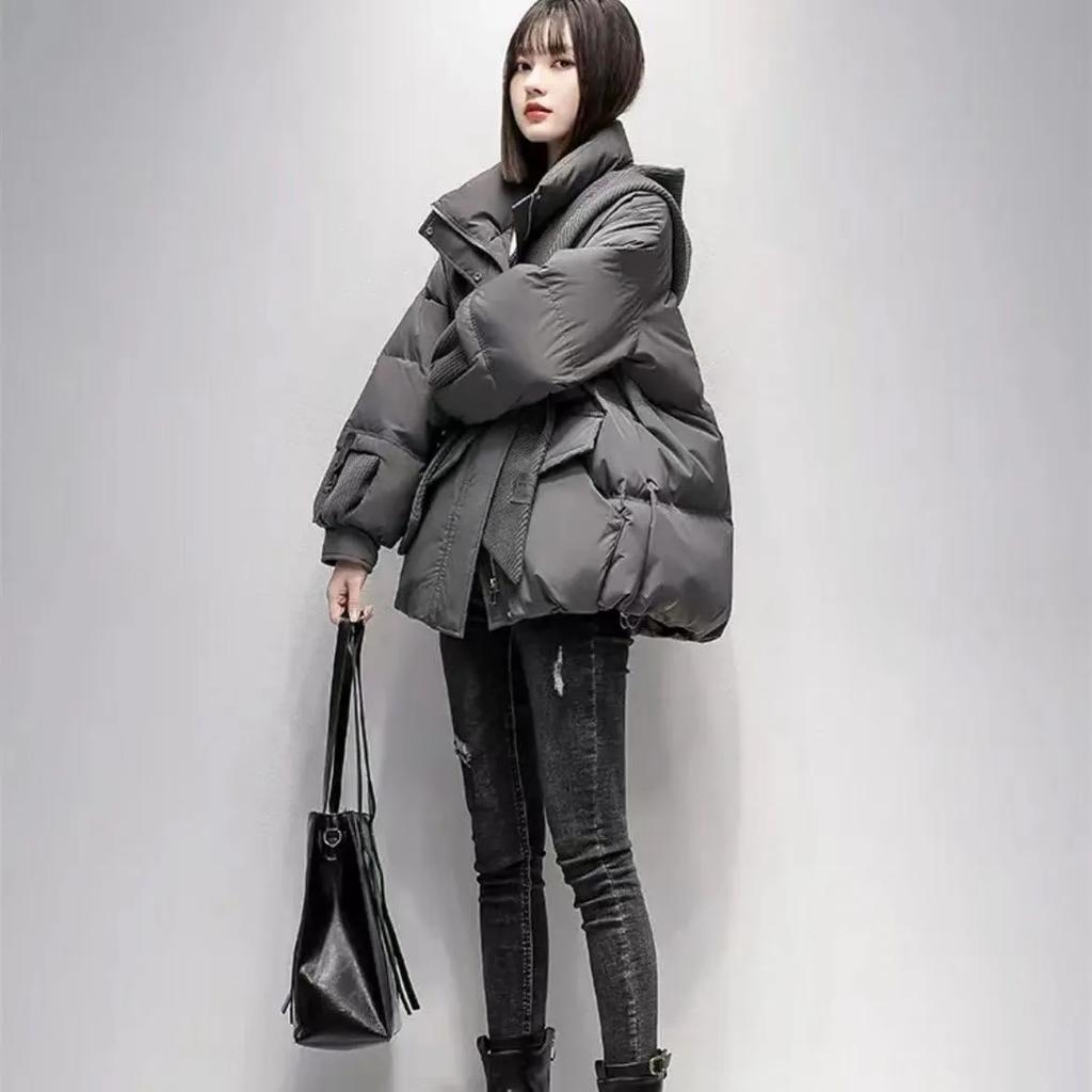 2024 Winter New Short Coat Cotton Padded Clothes Thickened Hooded Design Parka Cotton Padded Clothes Women's Down Cotton Jacket