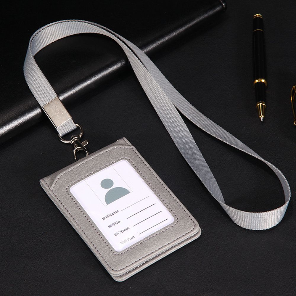 Coin Purse Stationery ID Desk Organizer Bus Cards Cover Card Holder with Lanyard Badge Holder