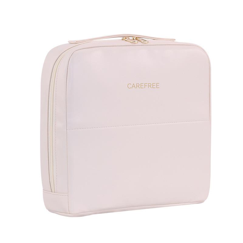 Portable Large Capacity Makeup Bag With Waterproof Pu Material For Women And Men