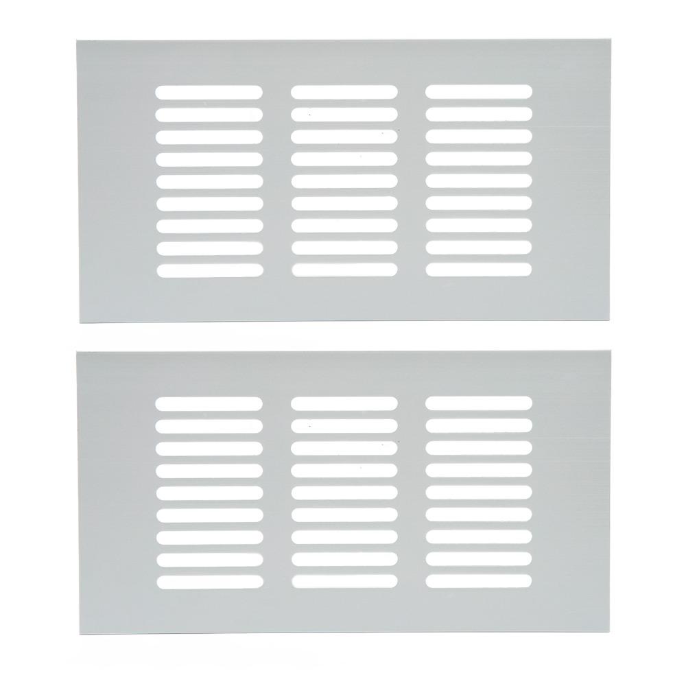 2 Pcs Set Multiple sizes Air Vent Aluminium Alloy Rectangular Ventilation Grille White Color Metal Louvered