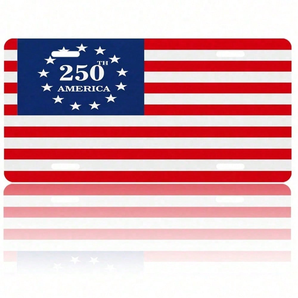 USA 250th Anniversary License Plate 5.9x11.8in for Car Truck SUV, 1776-2026 Patriotic Aluminum Auto Tag, Rustproof, Gift for Men Women
