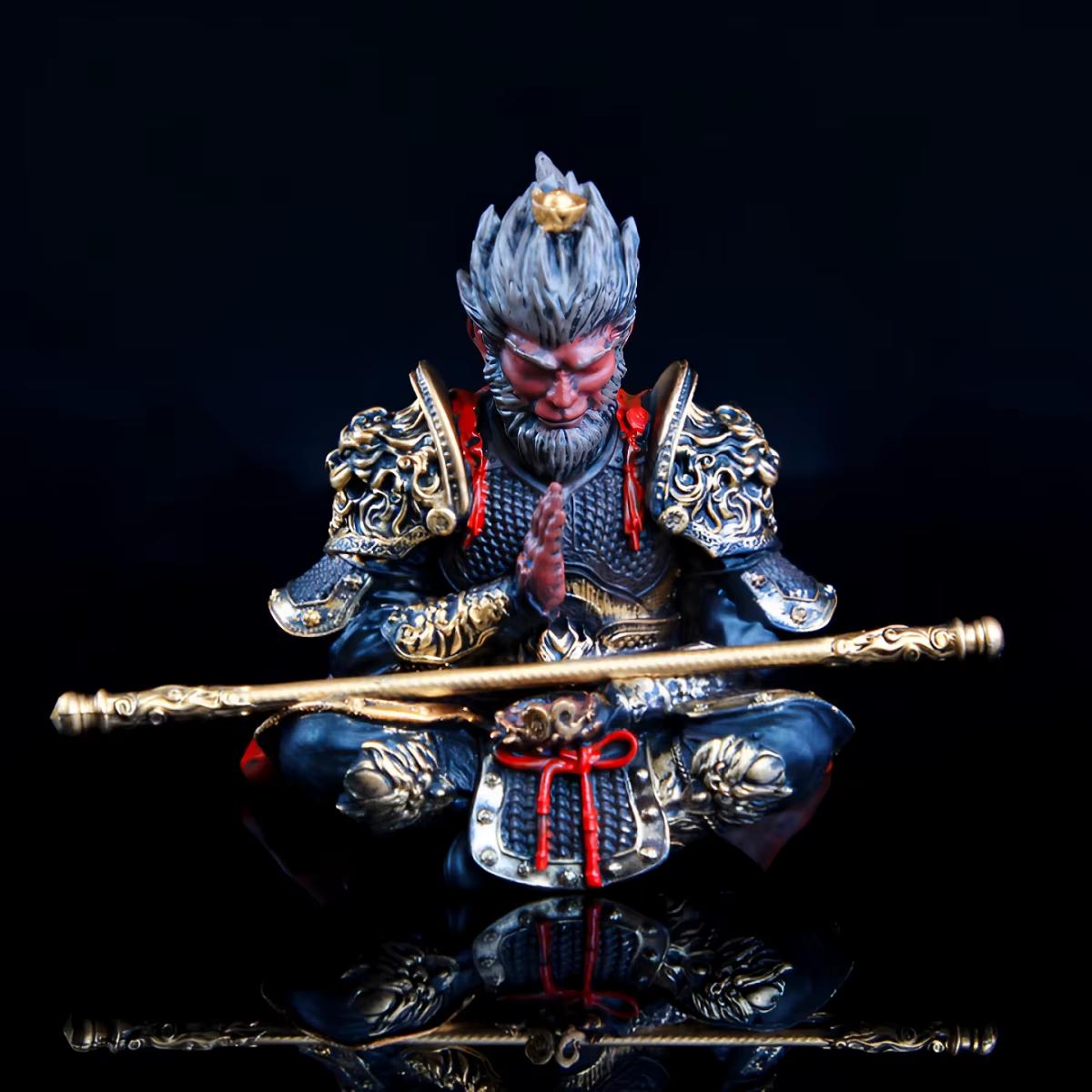 1pc Sun Wukong Action Figure Car Ornament Realistic Design Dashboard Decoration for Car Interior Decor ShouHui чёрный/красный