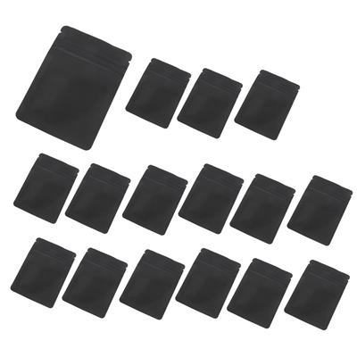100 Pack Smell Proof Bags - 3 X 4 Inch Resealable Mylar Bags Foil Pouch Bag Flat Zipper Closure Bag Matte Black