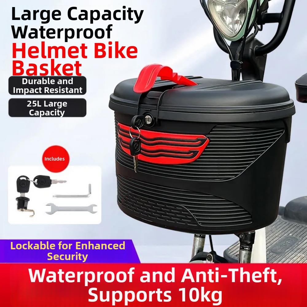 Plastic Electric Scooter Basket Large Capacity Anti-theft Baskets Replacement