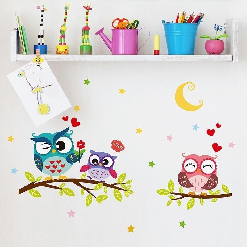 Calcomanías de pared arte lindo extraíble dibujos animados animal búho