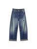 European Women's Classic Mid-Waist Loose Ripped Jeans for Spring 2026