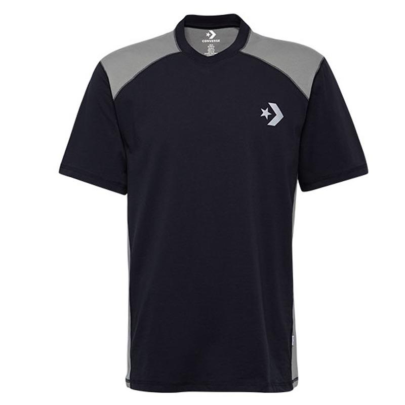 Converse T Shirts Men s Black V neck Moderate 10005854-A03 S