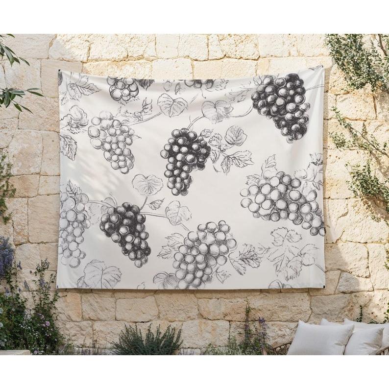 Vintage Vineyard Grapes tapestry 75x100 чёрный