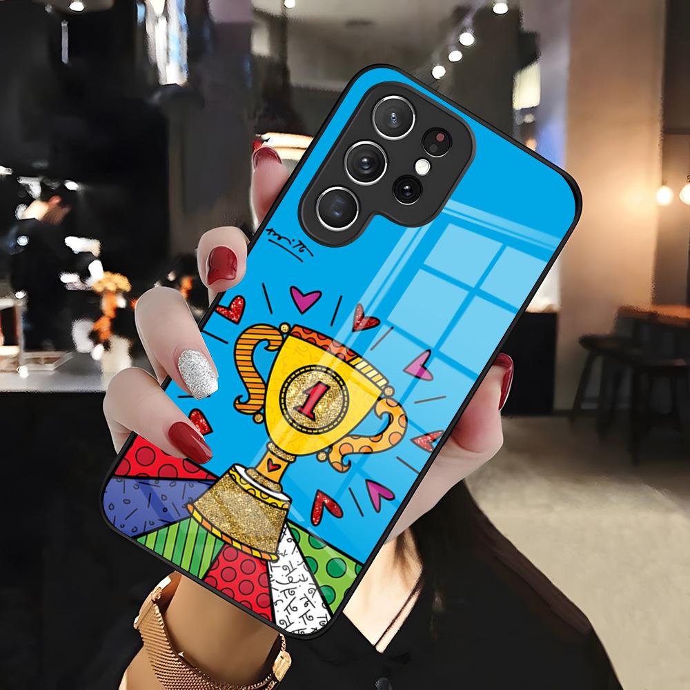 Artist R-Romero B-Britto Phone Case For Samsung S26 S25 Edge Ultra 24 23 22 21 Ultra Plus Fe A55 56 15 4G 5G Glass Cover