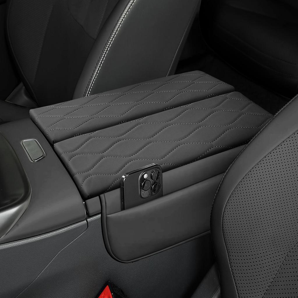 Alpha S5 Leather Armrest Box Cover with Central Storage and Heightening Pad