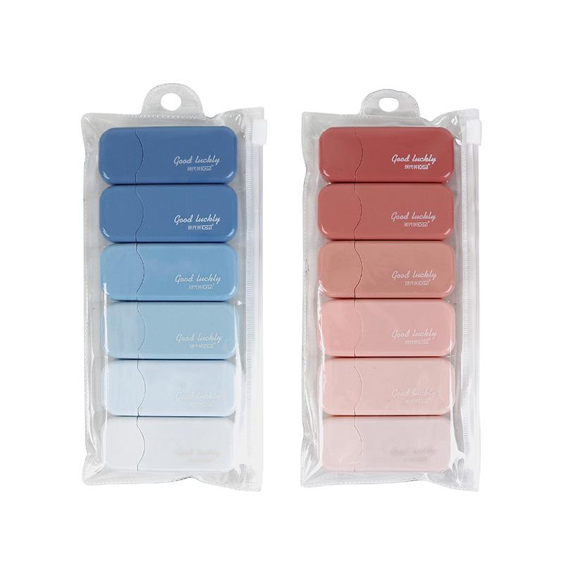 Morandi 6-Piece Gradient Cartoon Correction Tape Set