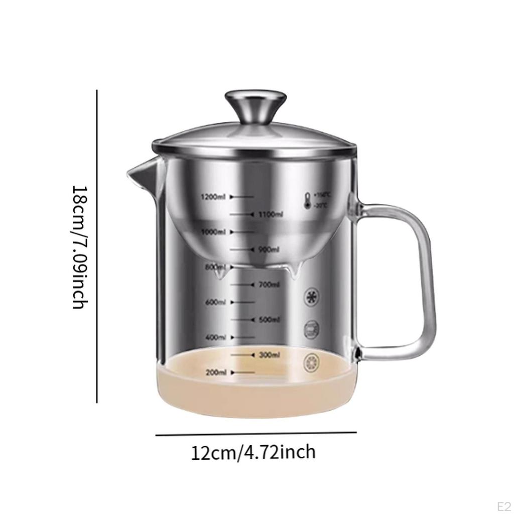 Kitchen Oil Separator Grease Container Easy To Use Dustproof Large Capacity Drain Soy