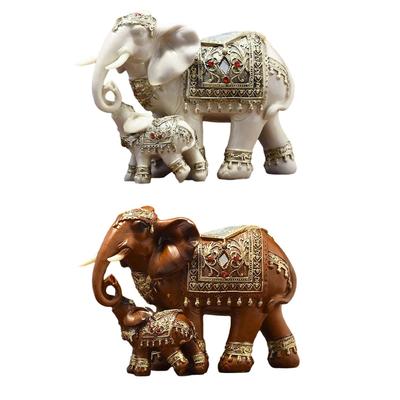 Sošky rodiny slonů Stojící figurky Multifunkční stolní dekorace Fengshui ornament pro kancelářský stůl Roztomilé