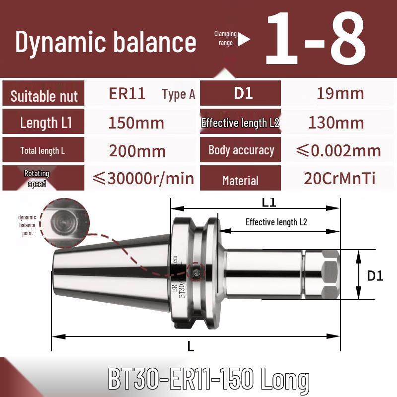 

Aokewen BT30-ER11-100 Dynamic Balance CNC Tool Holder Collet