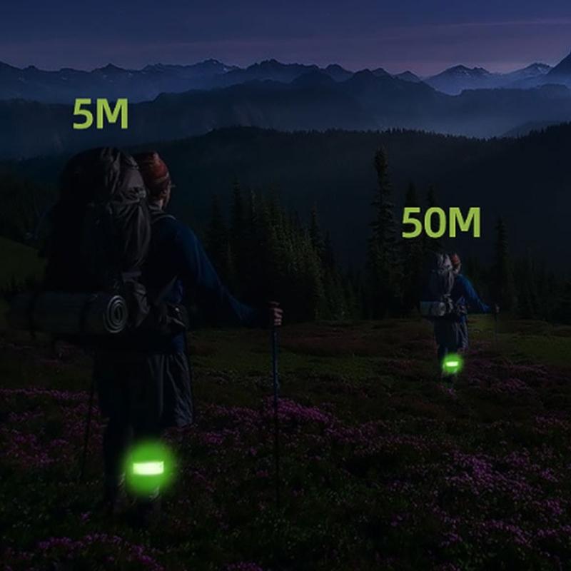 2Pcs Reflective LED Light Bracelets Wearable Running Arm Belt LED Wristband Rechargeable LED Armband for Running Walking