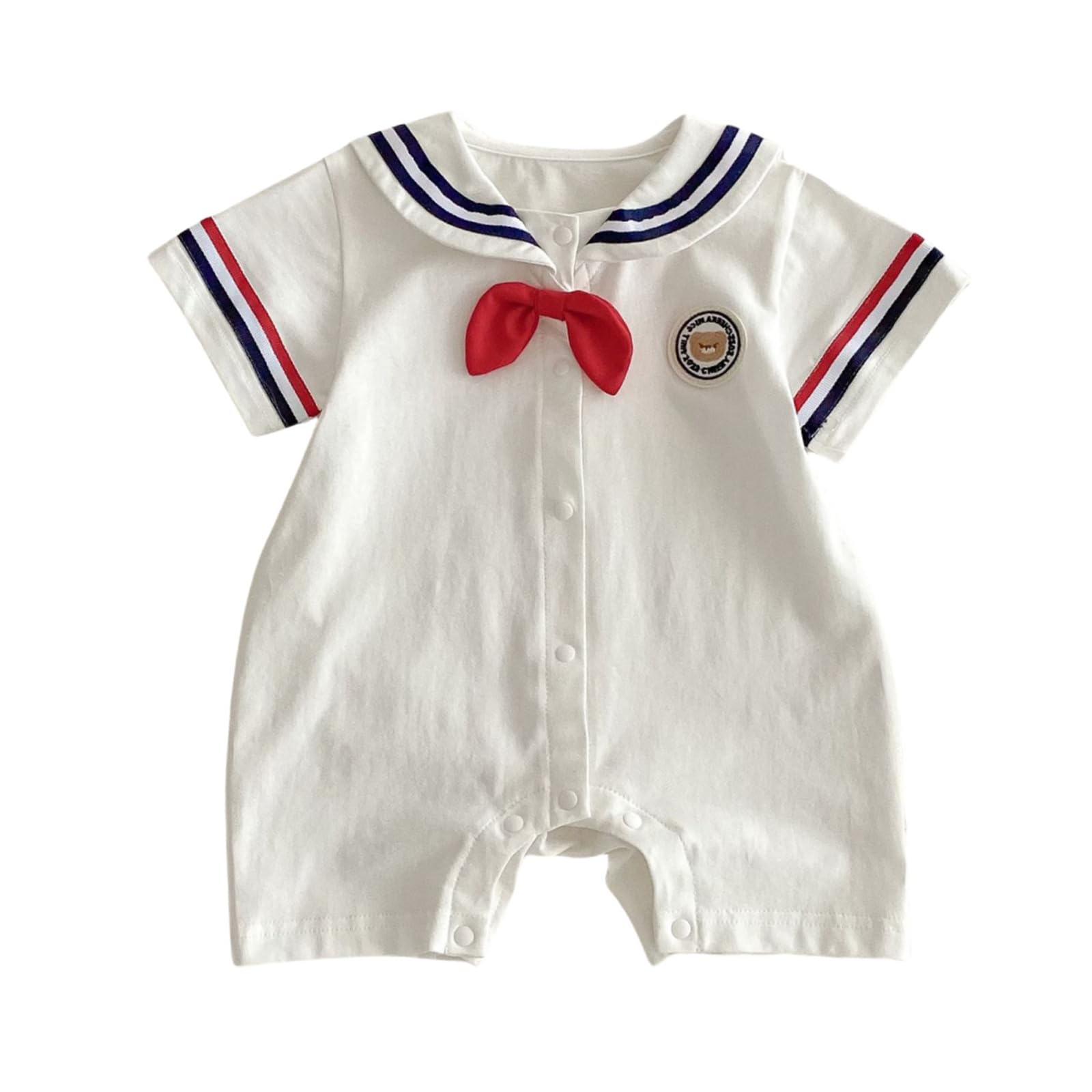 

YIN OON Детская одежда для мальчиков и комбинезон с коротким рукавом и матросским и морским воротником, идеально подходит для фото, размер 80 для девочек, воротник, детская верхняя одежда,