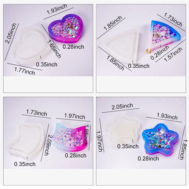 DIY Quicksand Epoxy Silicone Mold Jewelry Pendant Resin Molds Making Crafts Tools