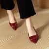 2025 New Pattern Fashion Sexy Genuine Leather Pointed Toe Pumps Comfortable and Elegant Women Shoes Party High Heels