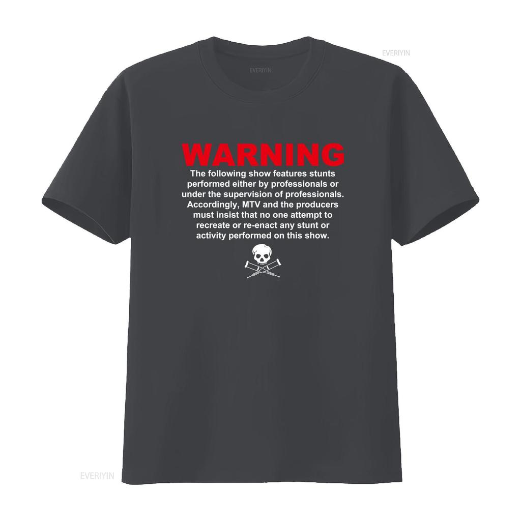 Jackass Der Film Werbe Warnung Totenkopf Gekreuzte Krücken T-Shirt vintage Gewaschen Designer Kleidung Atmungsaktiv homme Grafik