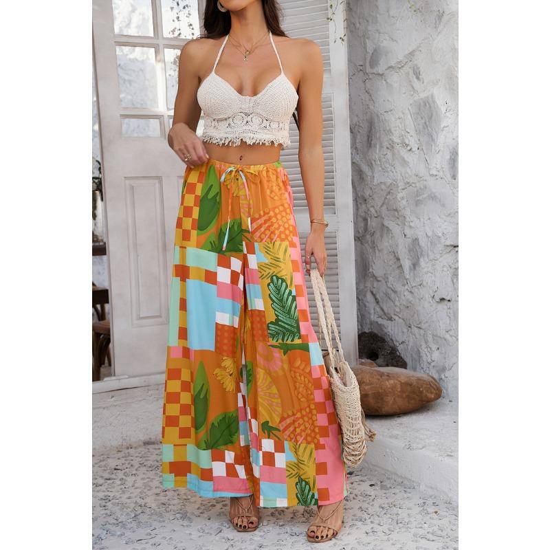 Women's Summer Pomichia Holiday Printed Casual Pants