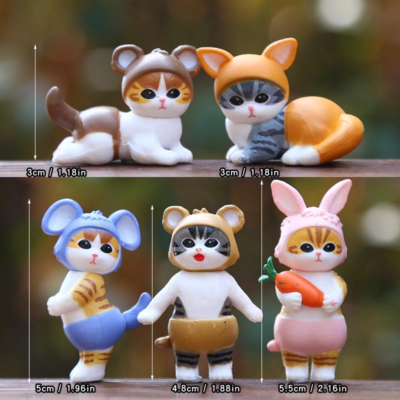 Japanese Cartoon Cat Plush Blind Box with Rabbit Ear Headgear - Cute Animal Ornament