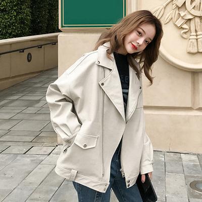 Fashion New Autumn and Winter Velvet Thickened Leather Jacket Women's Leather Jacket Motorcycle Jacket Loose Jacket