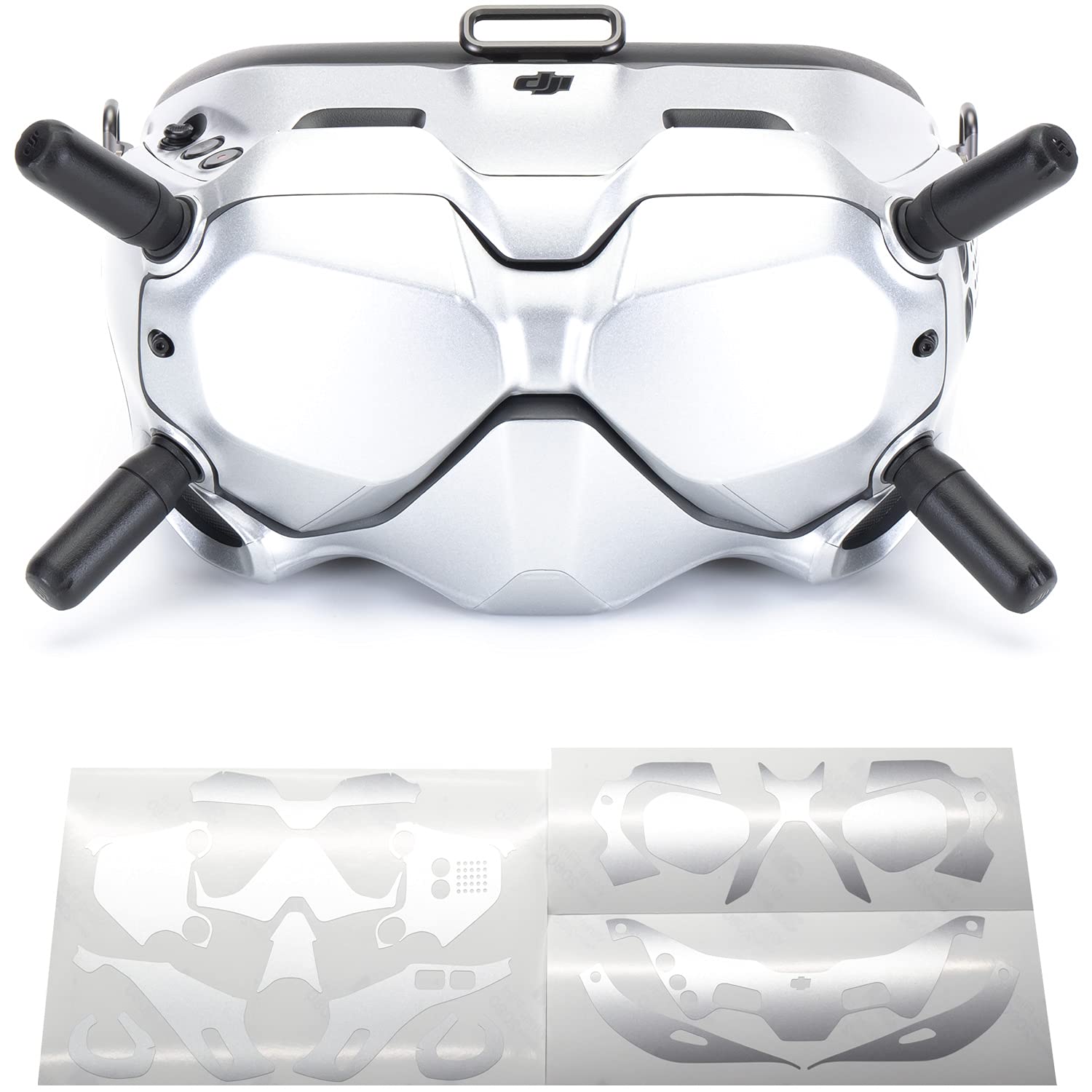 

WRAPGRADE для DJI FPV Goggles V2 Скін-наклейка Force (Повітряне срібло)