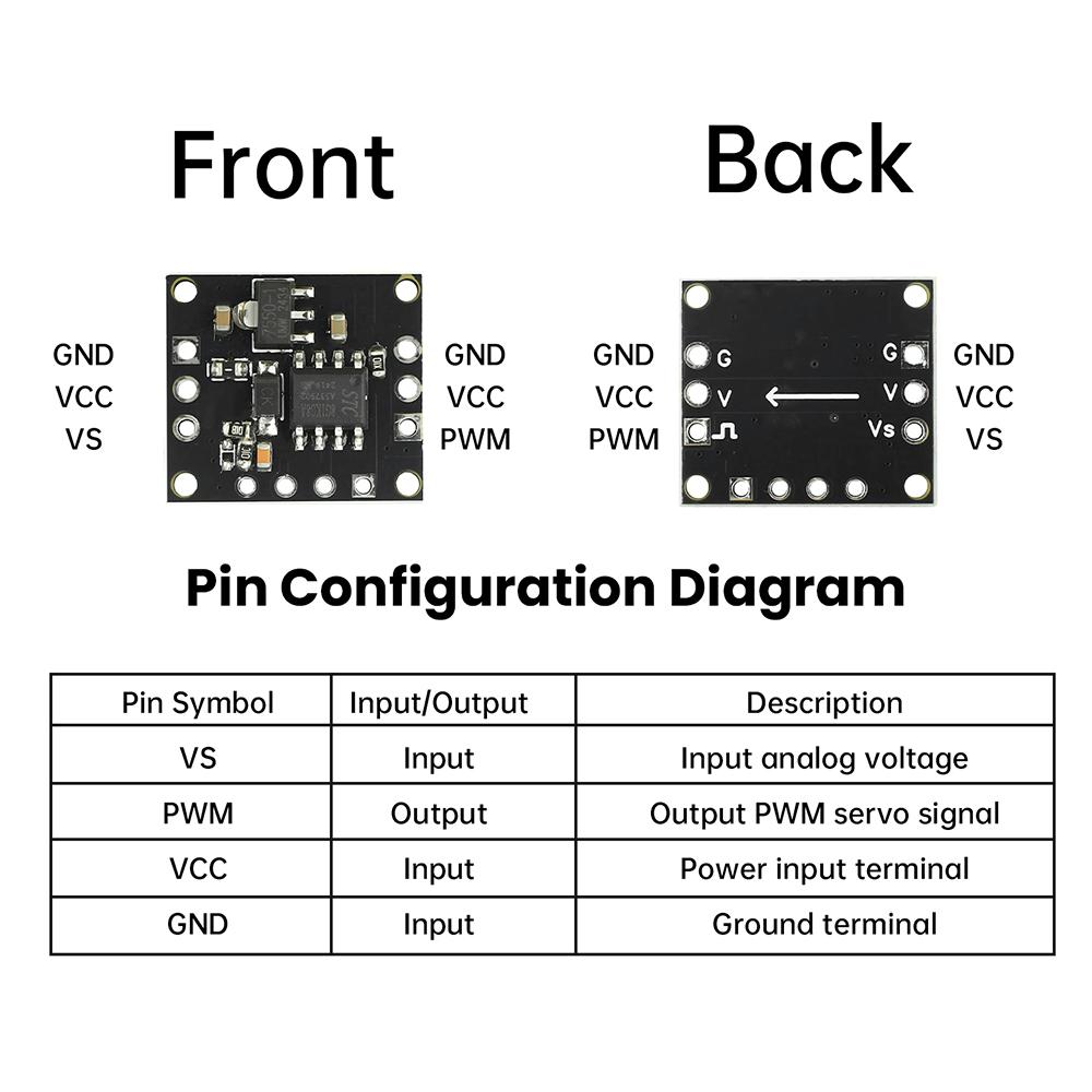 PWM Signal Converter Module 0-5V Analog To Servo Signal Output for RC Drone Models with Multiple Operating Modes