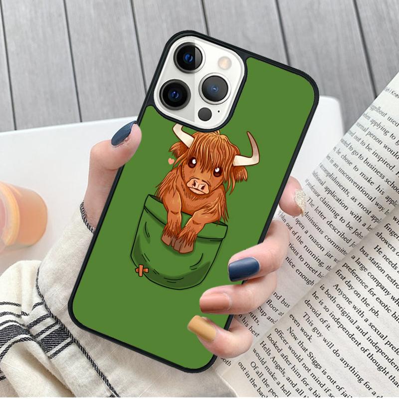 Highland Cows Phone Case for iPhone 17 Air 16 15 14 12 13 PLUS 11 PRO MAX Cover Fundas Shell