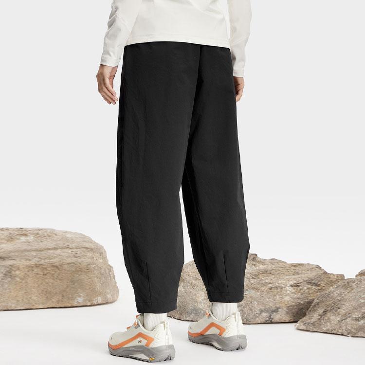 Fila Solid Color Mid Waist Loose Fit Knit Sports Pants Women Bottoms Deep-Black A11W417802F-BK