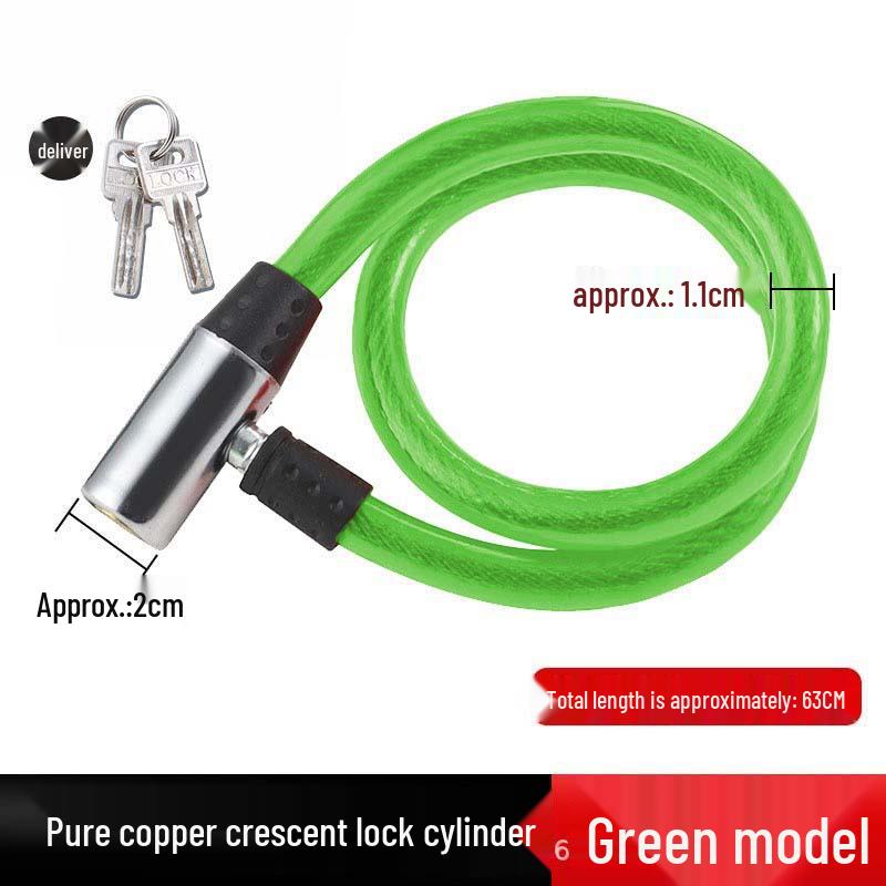 Portable Anti-theft Steel Cable Lock for Bikes and Glass Doors